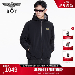 BOYLONDON2025新款 夹克外套N23072 春情侣拉链连帽百搭防风工装