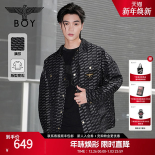 潮牌情侣薄款 满印衬衫 BOYLONDON春季 夹克外套N23901 迷幻摇滚