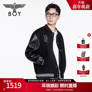 BOYLONDON2025春新款 街头潮牌刺绣棒球领夹克外套N23075 男女同款