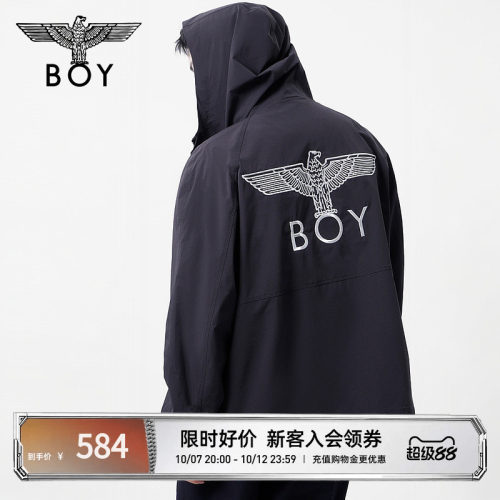 【秘密行动】BOYLONDON秋季情侣款黑色潮牌宽松夹克外套N23004