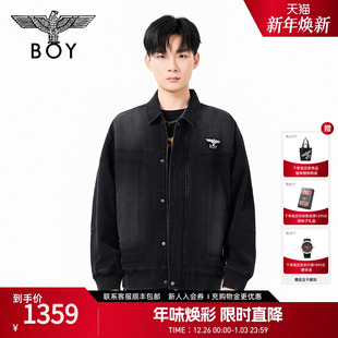 BOYLONDON棉衣男女同款 N29017 帅气翻领水洗牛仔棉服2025年冬新款