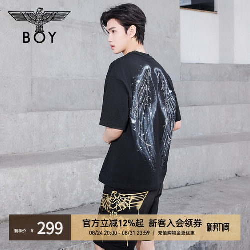 【人间精灵】BOYLONDON天使翅膀针织短袖夏季男女同款T恤N01145