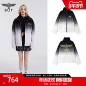 渐变仿羊羔毛保暖外套N23026 情侣款 粒子光年 BOYLONDON春季