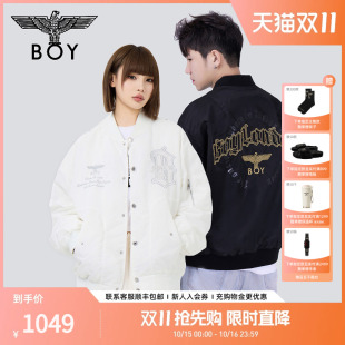 棒球潮牌情侣款 BOYLONDON秋季 飞行员夹克外套N25005 徽章轻骑