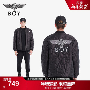 棒球领外套黑色老鹰棉服N29007 BOYLONDON秋冬男女款 太空少年