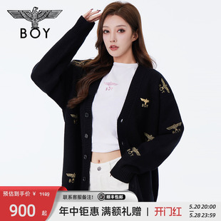 贵公子 N64901 BOYLONDON春情侣金色满印刺绣针织开衫 线上专享