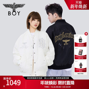 棒球潮牌男女款 BOYLONDON春季 飞行员夹克外套N25005 徽章轻骑
