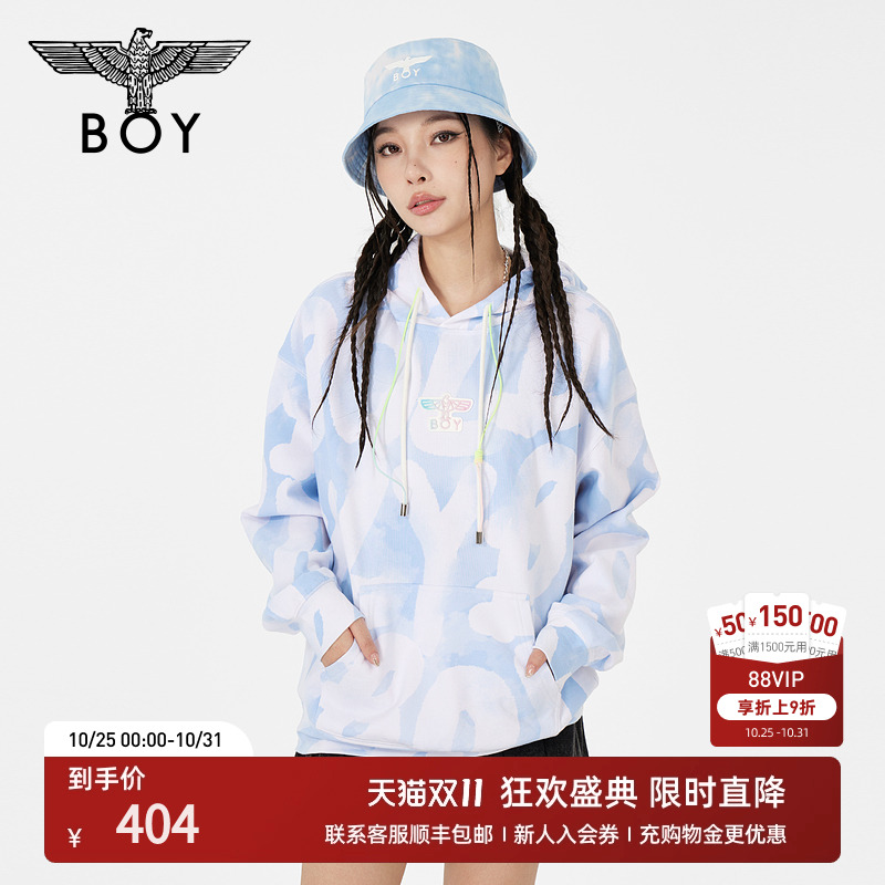 boylondon套头卫衣连帽潮流情侣