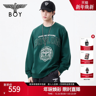 卫衣N03016 字母图腾学院风圆领长袖 BOYLONDON25春季 潮牌男女同款