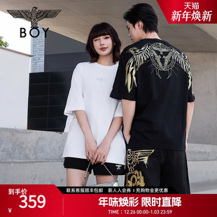 三鹰翅膀印花潮酷T恤N01052 BOYLONDON短袖 荷鲁斯之眼