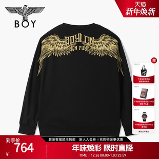 上衣N03040 绣花长袖 BOYLONDON男女卫衣圆领套头2025年冬新款 时尚