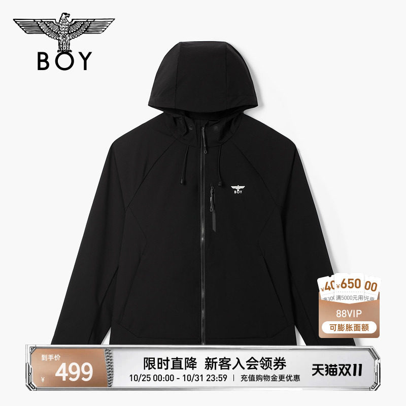 BOYLONDON秋季男女情侣款简约街头黑色时尚高街潮牌外套N23056
