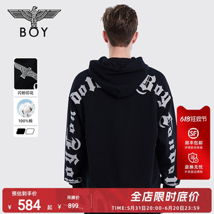 时尚 长袖 BOYLONDON秋冬情侣款 连帽套头卫衣 暗影骑士 N04904