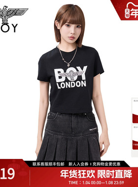 BOYLONDON夏季女款印花舒适潮牌时尚休闲街头短袖T恤W01926