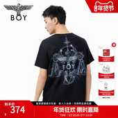 BOYLONDON天平印花时尚 T恤N01111 男女同款 高街潮牌休闲短袖 夏季