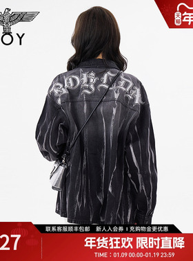 【似水流烟】BOYLONDON春季情侣款潮牌水洗牛仔衬衫外套N48004