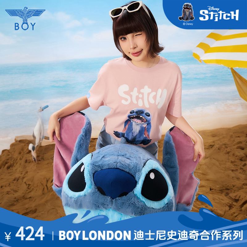 【迪士尼史迪奇合作系列】BOYLONDON夏时尚休闲潮牌短袖T恤N01334