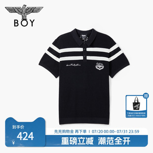 BOYLONDON25新款 M01200 春夏户外条纹T恤潮牌休闲针织短袖 POLO衫