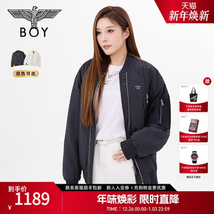 宽松保暖短款 绣花时尚 棒球领棉服N29006 LONDON冬情侣款 BOY