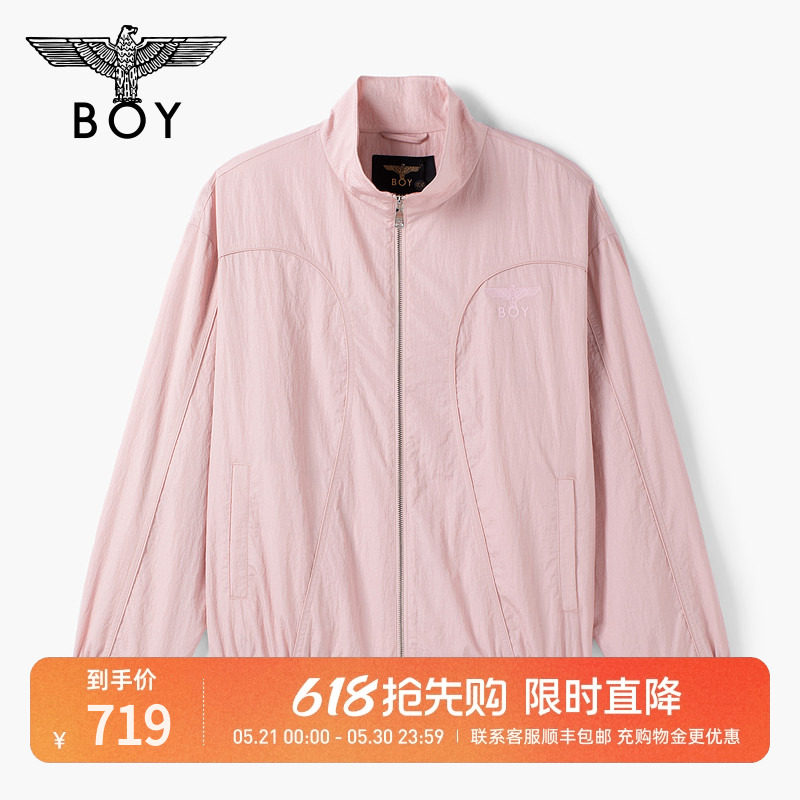 【蔷薇印象】BOYLONDON春季女款潮牌粉色夹克轻薄款外套N2