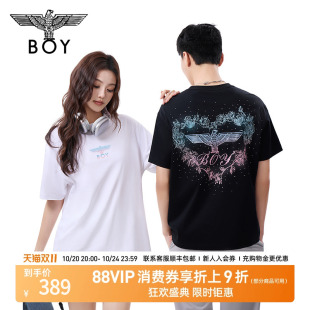 爱心渐变潮牌设计感短袖 BOYLONDON情侣款 T恤N01902 霓虹心语