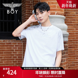 T恤N01312 潮牌朋克百搭休闲印花情侣短袖 BOYLONDON2025新款 春季