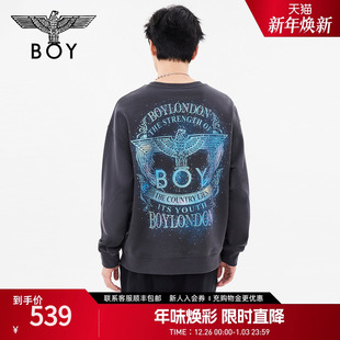 情侣烫钻潮牌圆领套头长袖 BOYLONDON春季 卫衣N03063 浩瀚星辰