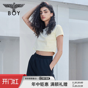 经典 logo简约修身 女士短袖 BOYLONDON春夏24新品 百搭潮牌T恤W01001