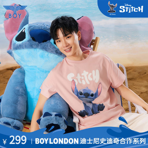 【迪士尼史迪奇合作系列】BOYLONDON男女印花动画潮牌T恤N01335
