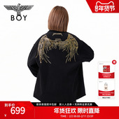 外套潮牌时尚 翻领N21902 情侣长袖 衬衫 金翼锁链 BOYLONDON春季