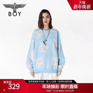 毛衣N60002 字母提花甜酷宽松休闲套头长袖 BOYLONDON春季 情侣款