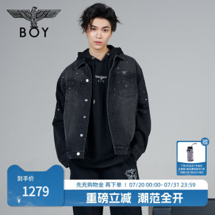春夏情侶款 星夜長(zhǎng)明 BOYLONDON25新款 潮牌牛仔夾克外套N52002