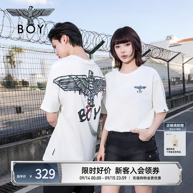 boylondon24涂鸦风高街短袖图片