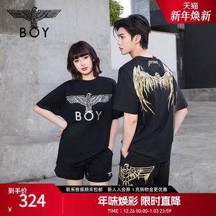 金翼锁链 男女同款 BOYLONDON短袖 潮流情侣款 凉感T恤N01918 时尚
