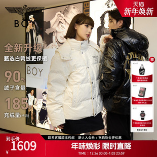 炫彩短款 男女款 BOYLONDON冬季 羽绒服90绒外套N28913 凛冬恋歌