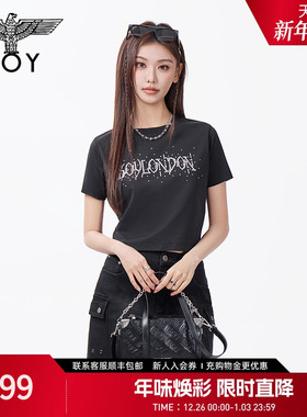 【人鱼之泪】BOYLONDON修身短款露腰甜辣短袖春夏女款T恤W01107