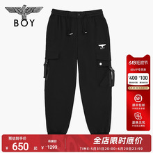 长裤 磨毛设计感老鹰时尚 休闲工装 裤 N34015 BOYLONDON秋冬男女同款