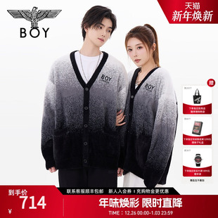 开衫 BOYLONDON秋冬情侣毛衣渐变潮牌长袖 外套N64904 水墨江南