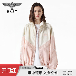 拼接休闲运动减龄连帽夹克春N50901 BOYLONDON潮牌短外套男女同款