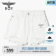 W53001 白色牛仔短裤 BOYLONDON夏女士短裤 字母提花流苏时尚