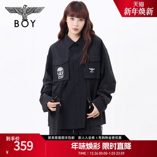 衬衫 春秋男女同款 N21032 百搭长袖 BOYLONDON潮趣口袋时尚