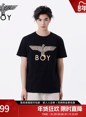 BOYLONDON春夏帅气甜酷童趣印花短袖休闲宽松百搭男女款T恤N01267