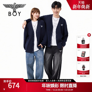 N64012 简约针织毛衣开衫 BOYLONDON2025年春季 休闲潮牌男女同款