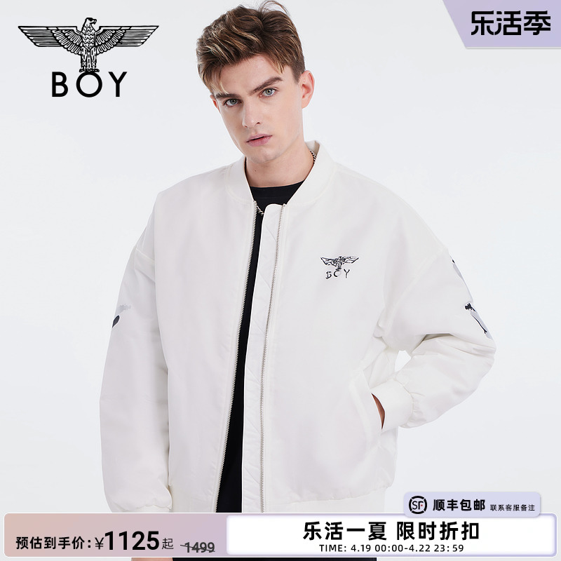 BOYLONDON潮牌短款棉服情侣款冬仿烫金印花潮流棉衣外套N29008-封面