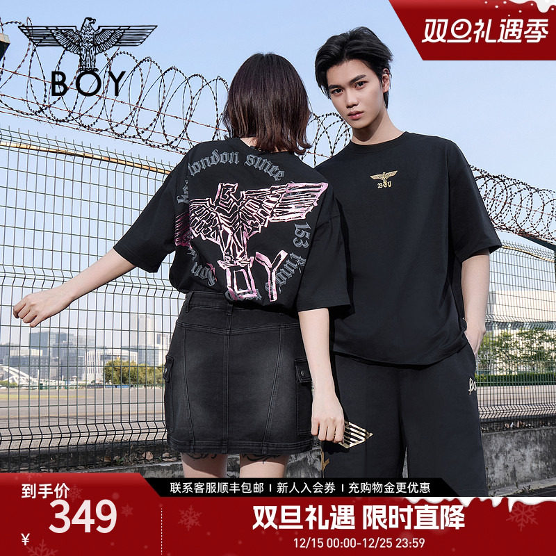 【黑粉风暴】BOYLONDON春夏情侣款印花潮牌针织短袖T恤N0