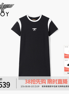 BOYLONDON黑色修身亲肤显瘦高弹T恤裙2026春夏女款连衣裙W17900