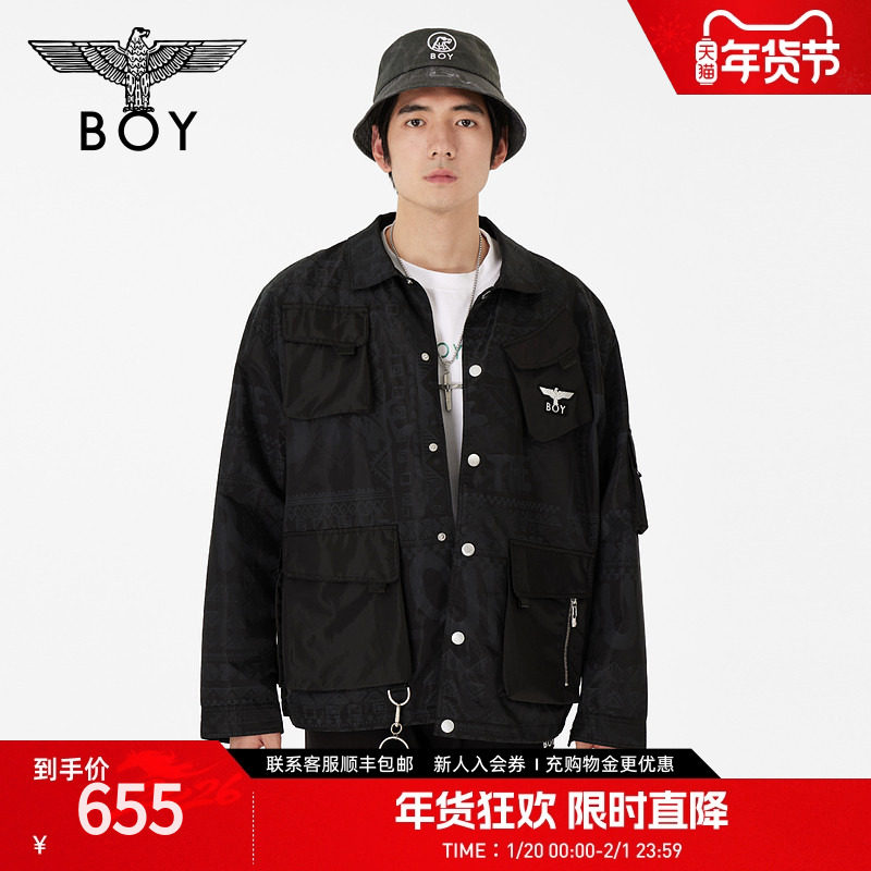 BOYLONDON春季情侣黑色夹克复古百搭宽松休闲潮牌长袖外套N23010,男装,夹克,淘宝优惠券,粉丝福利购,淘宝优惠卷