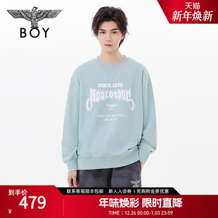 上衣绣花时尚 长袖 潮流圆领套头卫衣N03078 男女同款 BOYLONDON春季