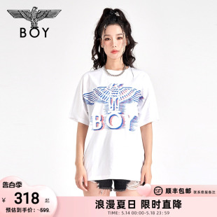 个性 BOYLONDON潮牌短袖 情侣款 夏季 涂鸦印花休闲宽松百搭T恤N01043