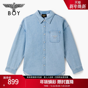 衬衫 BOYLONDON25新品 外套刺绣牛仔长袖 春季 N48005 男女同款